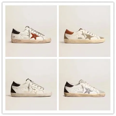 Golden Goose Super-Star Distressed Leather Star Sneakers