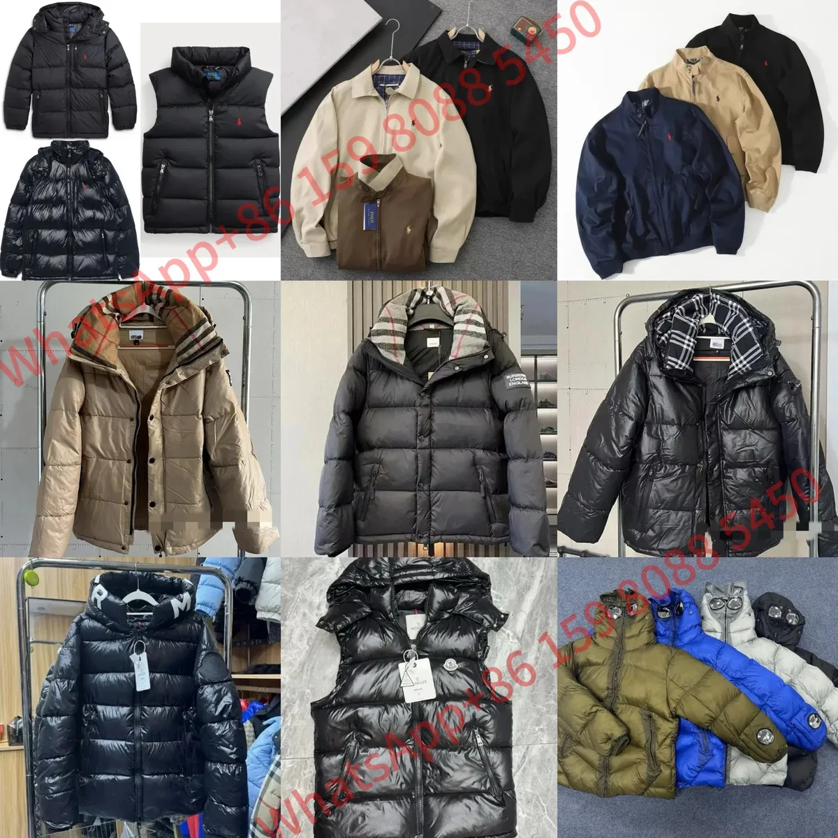 Unbranded Casual Puffer Jacket z pikowaniem, wysokim kołnierzem i zamkiem.