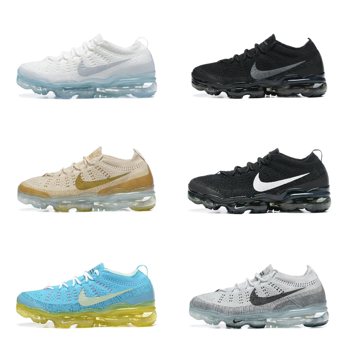Nike sneakers z grubą przezroczystą podeszwą i plecioną cholewką w kilku kolorach.