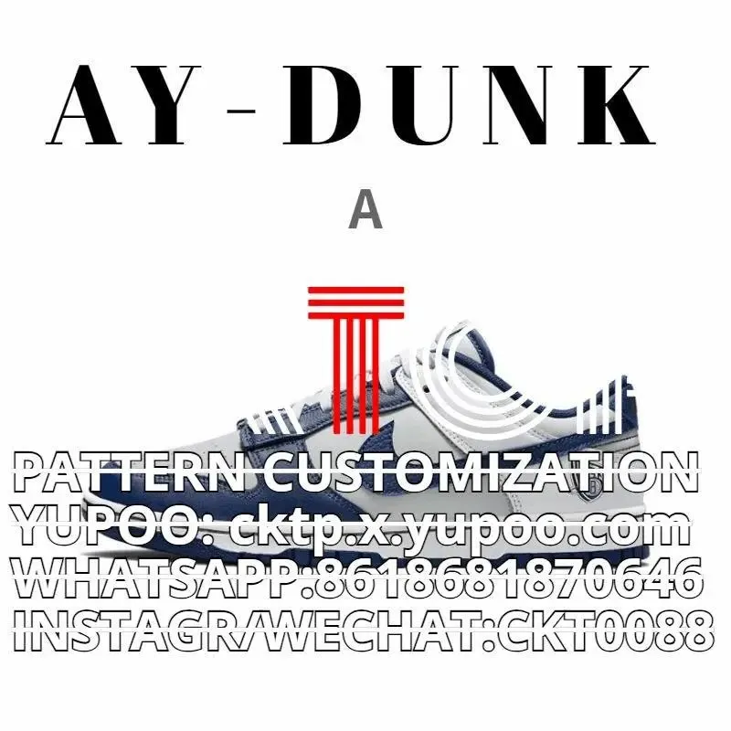 Nike Dunk Low low-top sneaker in white, navy, grey and red.