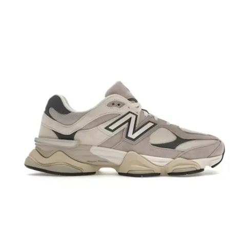 New Balance 9060 Grey Cream Suede Chunky Sneakers