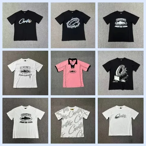 Corteiz Script Logo Graphic Print Cotton Crewneck T-Shirt
