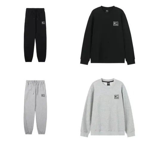 Nike Bluza bez kaptura Bluza I Jogger Komplet — Szary I Czarny