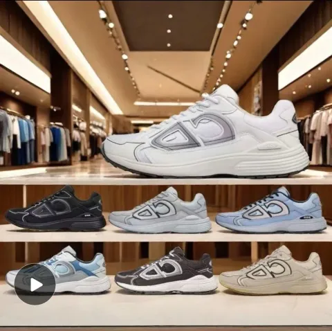 Dior B30 CD Logo Siateczka Zamszowy Niski profil Sneakersy