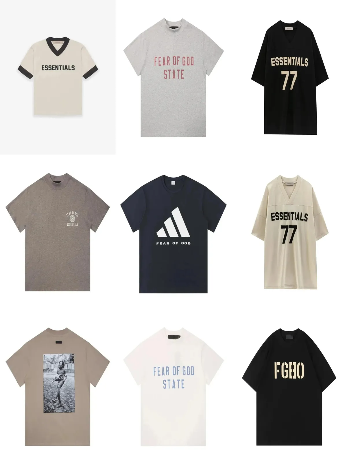 Fear of God T-shirty z dużymi nadrukami, w oversize’owym fasonie i stonowanych kolorach.