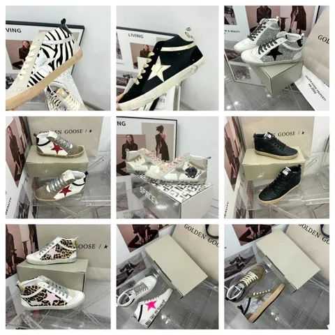 Golden Goose Mid Star Distressed High-Top Sneakers
