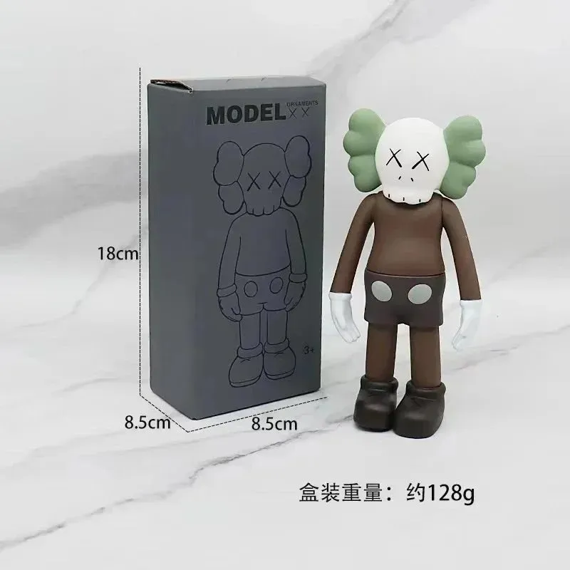 KAWS figurka kolekcjonerska z matowym wykończeniem, zielonymi detalami i pudełkiem