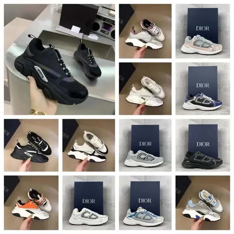 Dior chunky low-top sneakers with mesh panels and sculpted sole in multiple colorways.