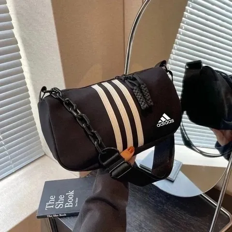Adidas Black Three-Stripe Crossbody Bag