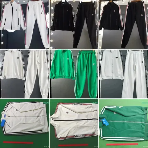 Moncler Chest Badge Zip-Up Track Jacket and Pants Set