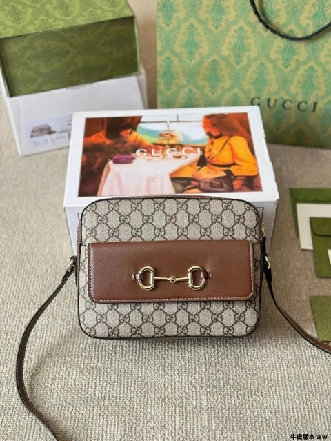 Gucci GG Monogram Horsebit Leather Flap Shoulder Bag