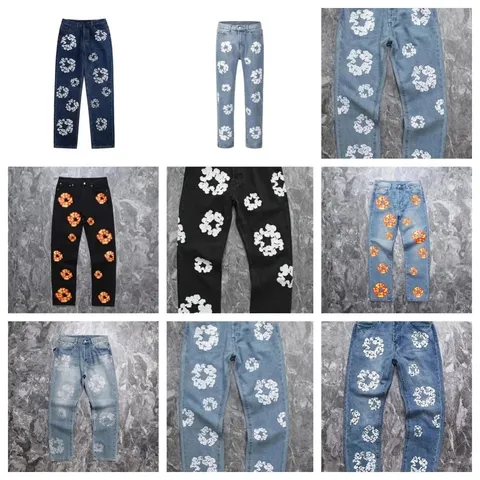 Denim Tears Cotton Wreath Print Straight-Leg Jeans