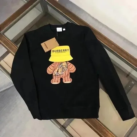 Burberry Czarny Bear Z grafiką Bawełniany Bluza bez kaptura Bluza