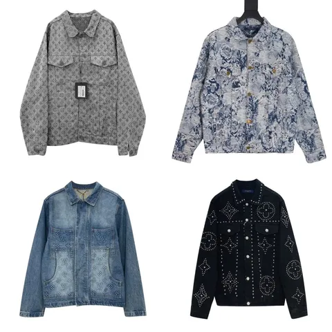 Louis Vuitton Collection of Four Denim Jackets with Monogram Patterns