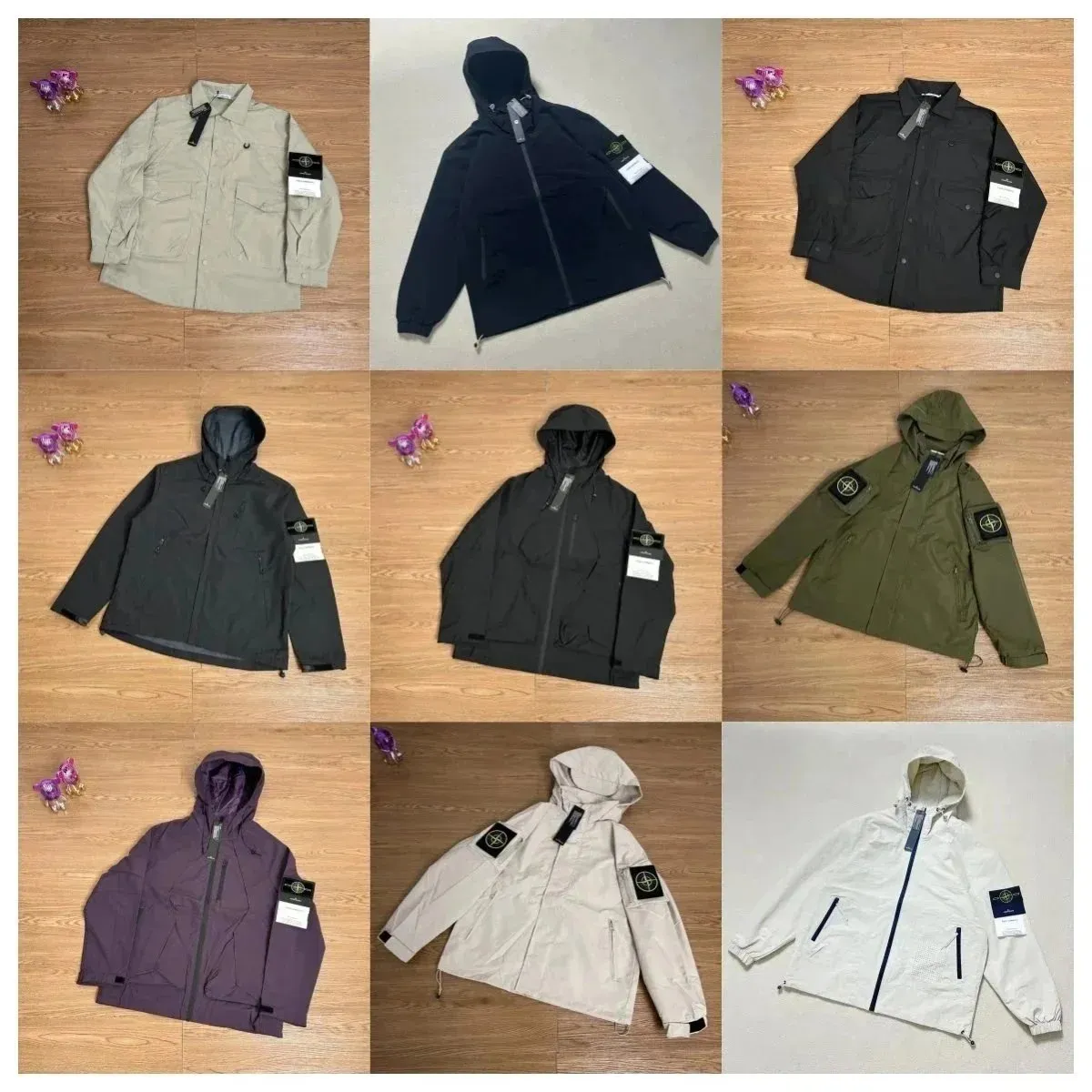 Stone Island hooded jacket in a relaxed, hip-length silhouette with a matte woven finish.
