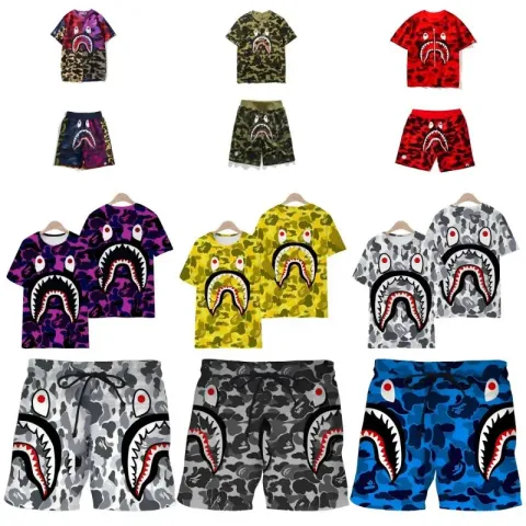 BAPE Shark Camouflage Print Matching Set