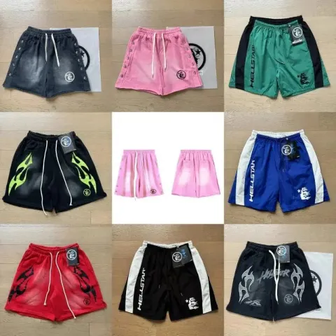 Hellstar Nylon Graphic Print Drawstring Shorts