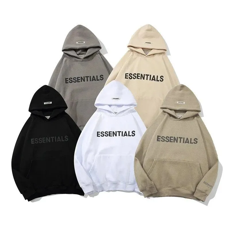 Essentials unisex hoodie-style sweatshirt with large chest wordmark and oversized fit