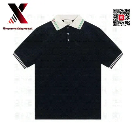 Gucci Short Sleeve Polo Shirt with Contrast Collar
