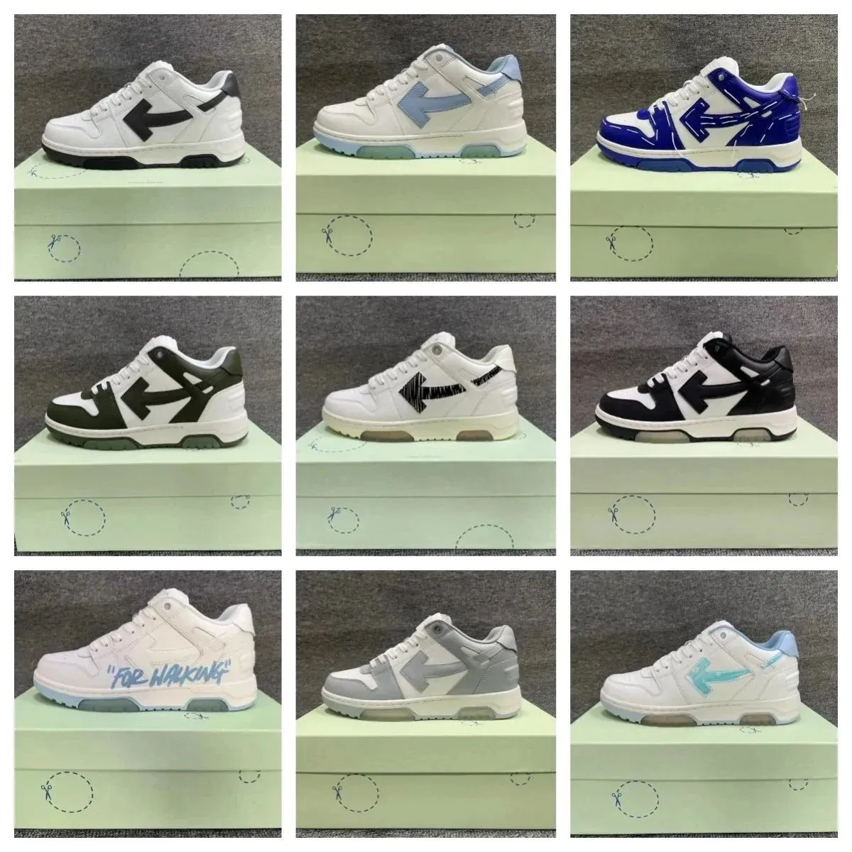 Off-White niski profil sneakers z dużym bocznym logo i masywna podeszwa