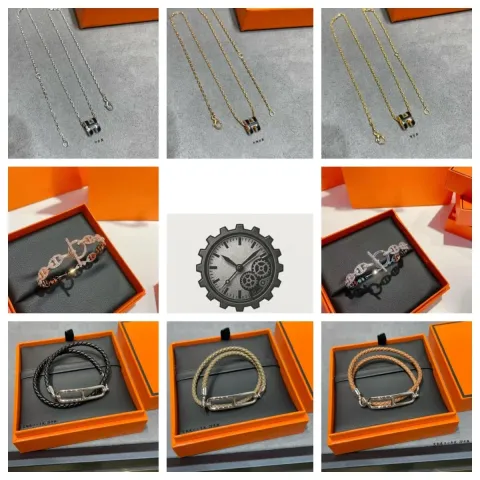 Hermes Gold H Motif Pendant Cable Chain Necklace