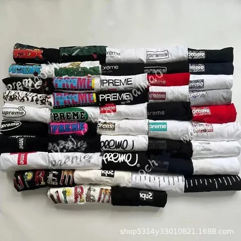 Supreme Graphic Logo Print Cotton Crewneck T-Shirt