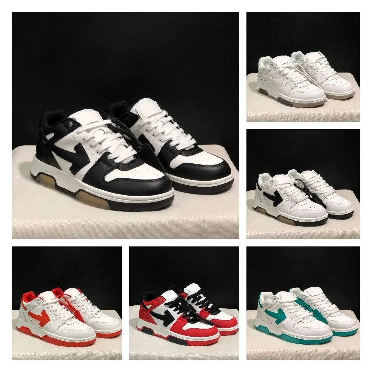 Off-White sneakers with a chunky sole, side arrow detail, and contrast paneling.