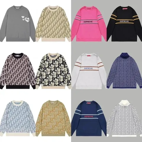 Supreme Knit Chest Logo Striped Crewneck Sweater