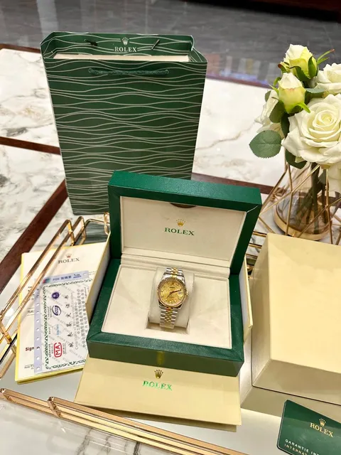Rolex Datejust Two-Tone Watch with Gold Dial