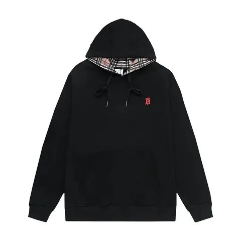 Burberry Monogram Logo Hoodie with Check Lining