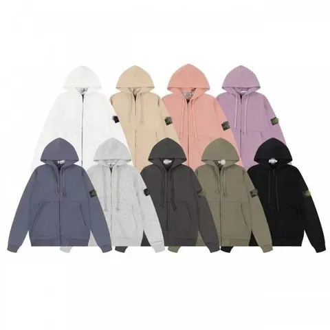 Stone Island Zip-Up Hooded Sweatshirt