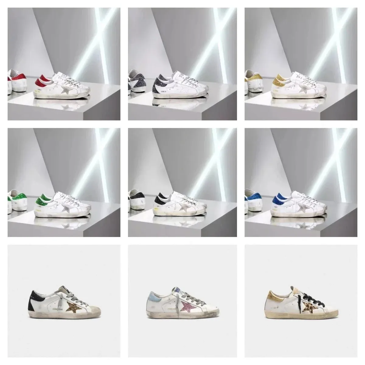 Golden Goose sneakers niskie z brokatową gwiazdą i śladami noszenia