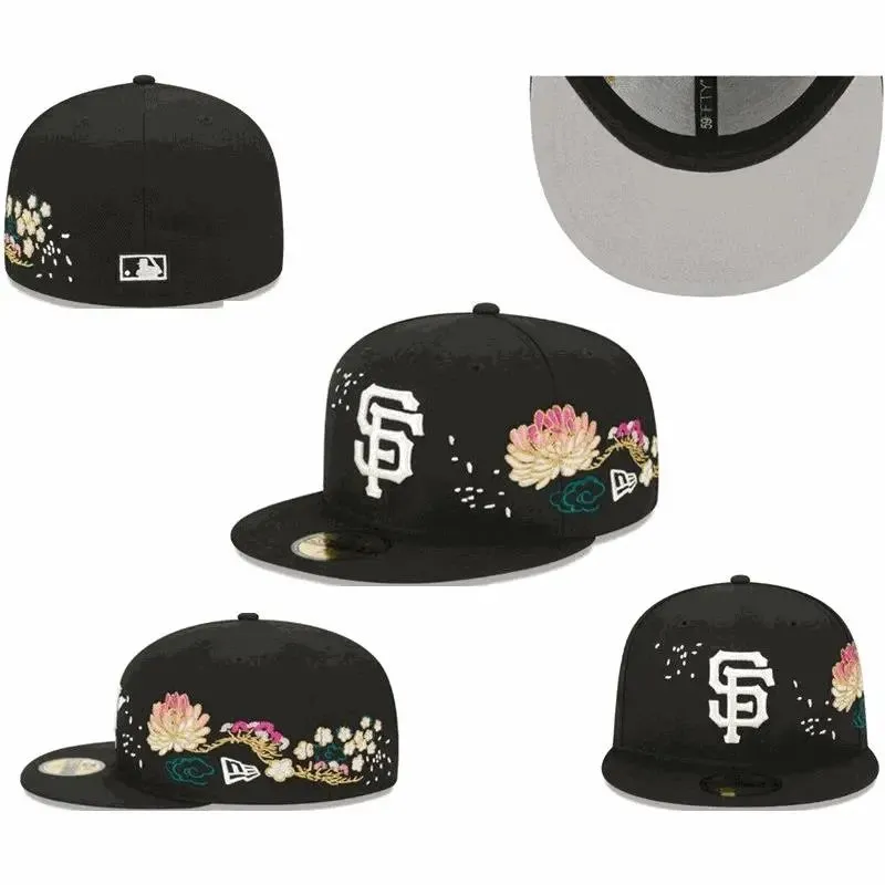 Black Supreme baseball cap with white embroidered front logo and floral side details.