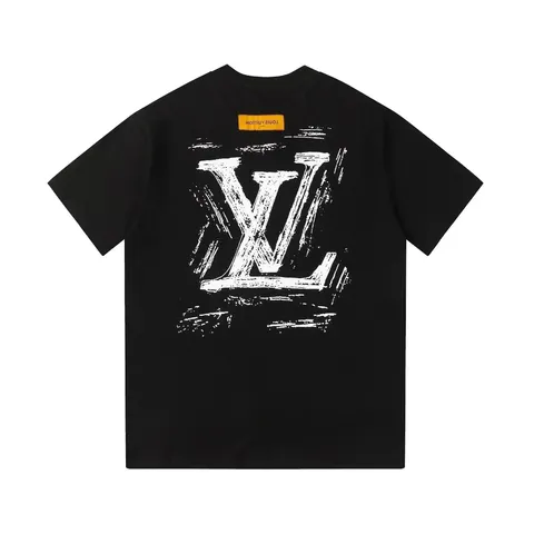 Louis Vuitton Brush-Stroke LV Back-Print Cotton T-Shirt