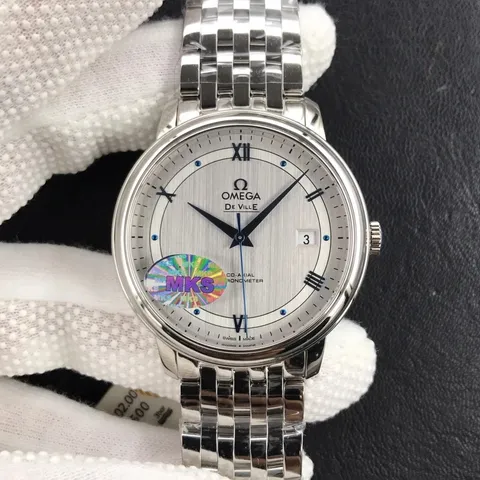 Omega De Ville Watch with Silver Dial and Stainless Steel Link Bracelet