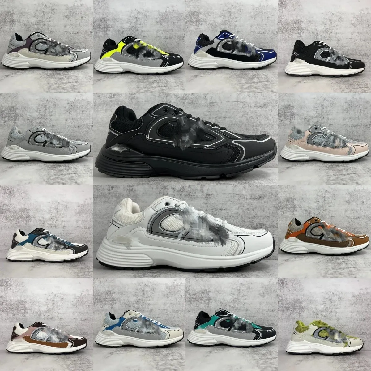 Unbranded sneakers z siatkową cholewką i grubą, kontrastową podeszwą na zdjęciu produktowym.
