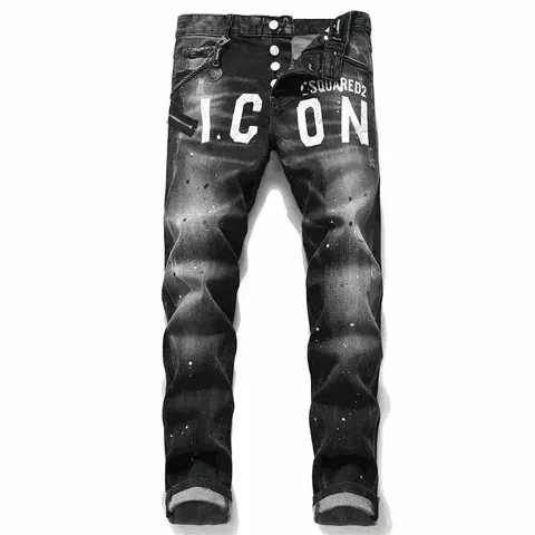 Dsquared2 I.CON Paint-Splatter Slim Jeans