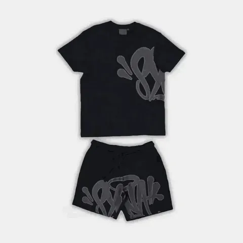 Unbranded Graffiti Print T-Shirt and Shorts Matching Set