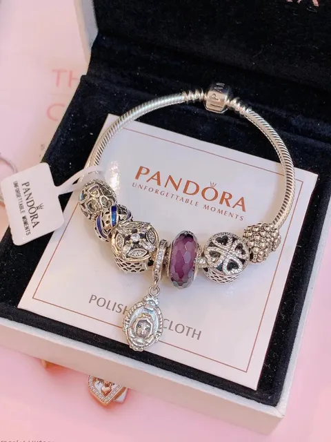 Pandora charm bracelet with assorted beads
