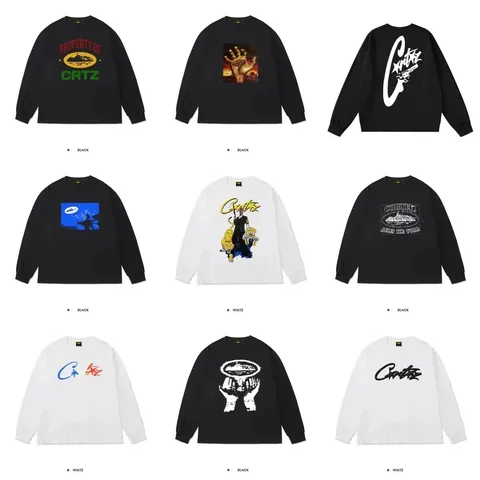 Corteiz Graphic Crewneck Sweatshirt Collection — Black and White